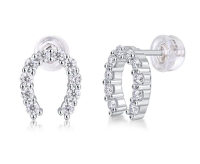 Studs Fer à Cheval Pavé Moissanite VVS – S925