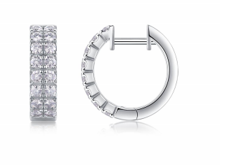 Huggies Double Rang Pavées 2mm Moissanite VVS – S925