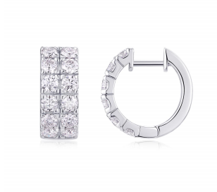 Huggies Double Rang Pavées 3mm Moissanite VVS – S925