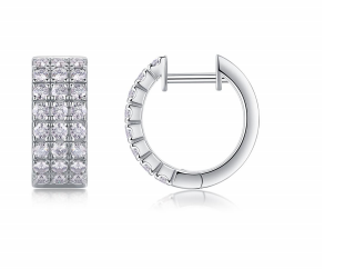 Huggies Triple Rang Pavées Moissanite VVS – S925