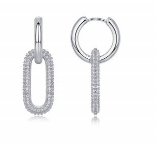 Huggies Ovale Pavée Moissanite VVS – S925