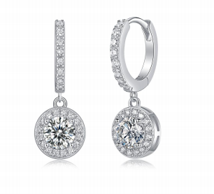 Huggies Halo Rond Moissanite VVS – S925