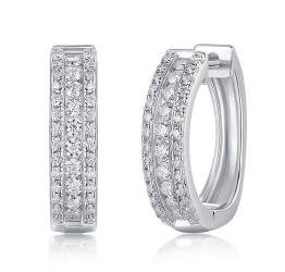 Huggies Triple Ligne Pavées Moissanite VVS – S925