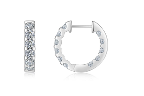 Huggies Pavées Sertissage Individuel Moissanite VVS – S925