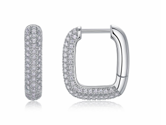 Huggies Carrées Pavées Moissanite VVS – S925