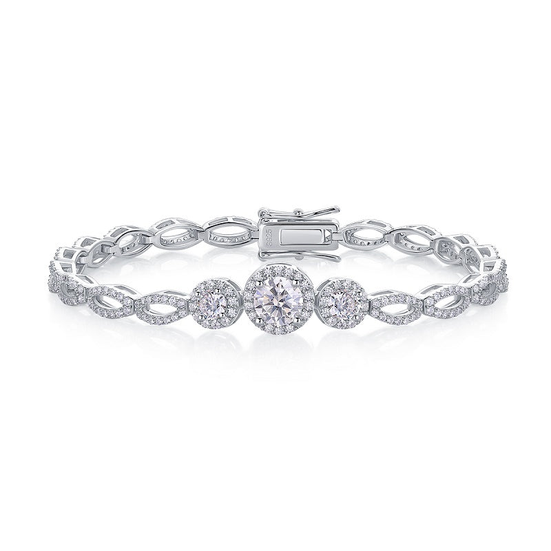 Bracelet Infinity Halo Moissanite VVS – S925