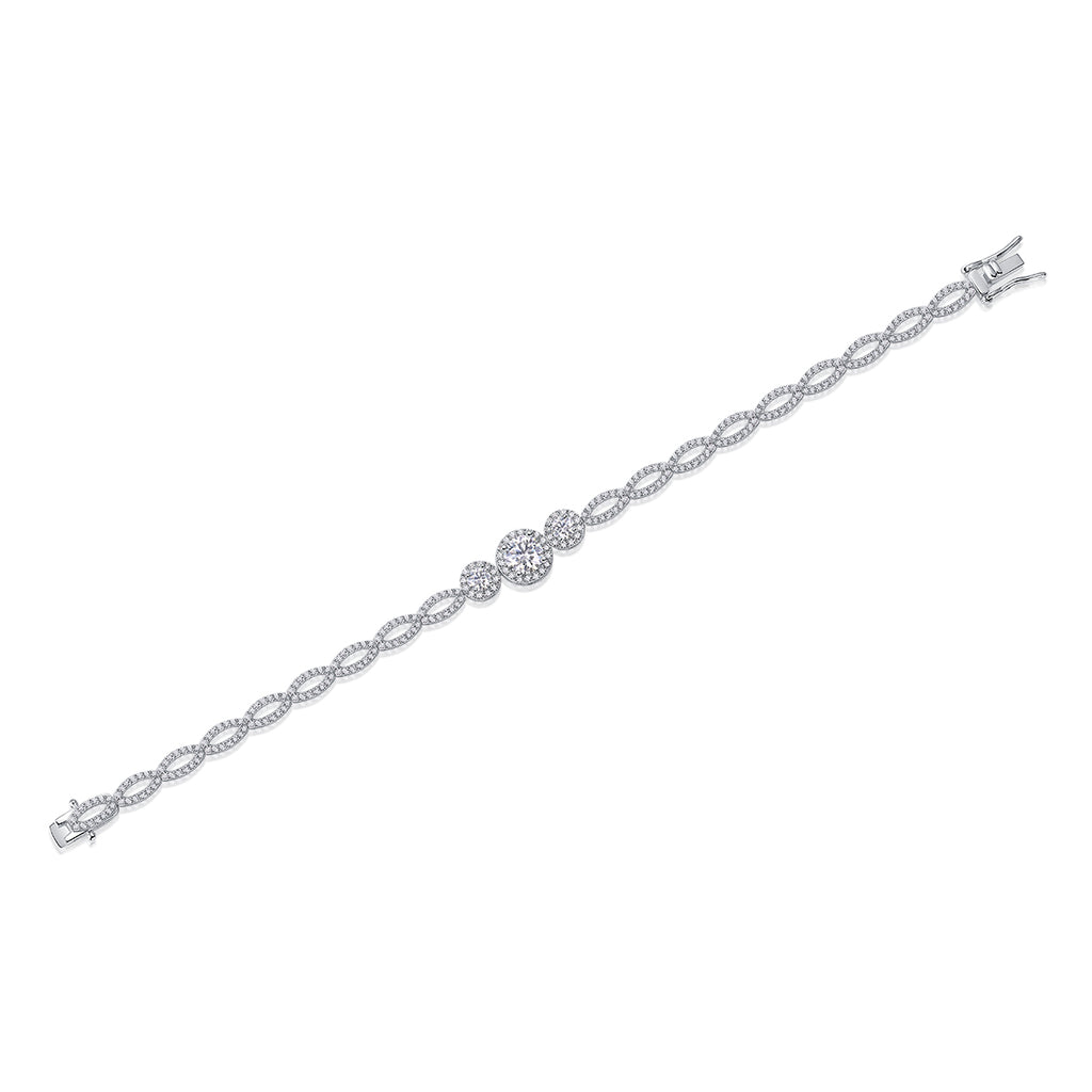 Bracelet Infinity Halo Moissanite VVS – S925