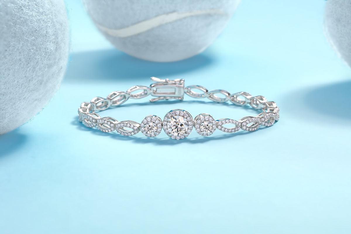 Bracelet Infinity Halo Moissanite VVS – S925