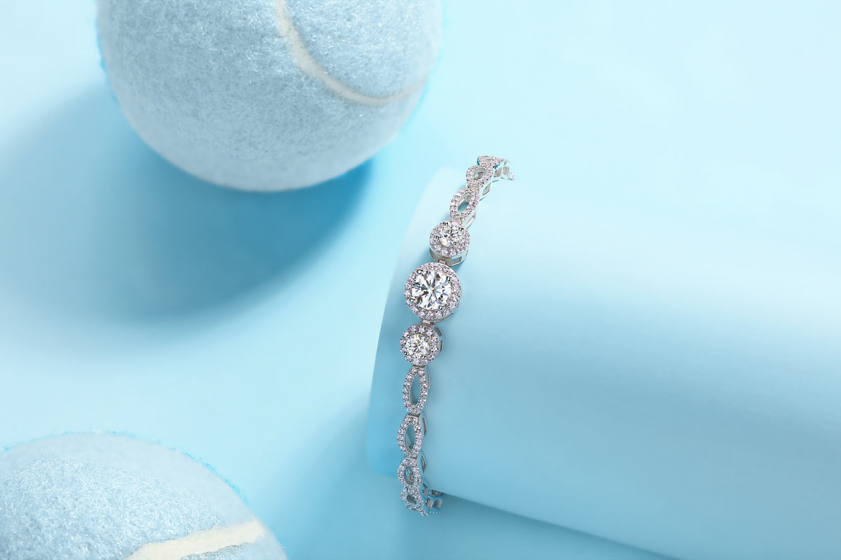 Bracelet Infinity Halo Moissanite VVS – S925