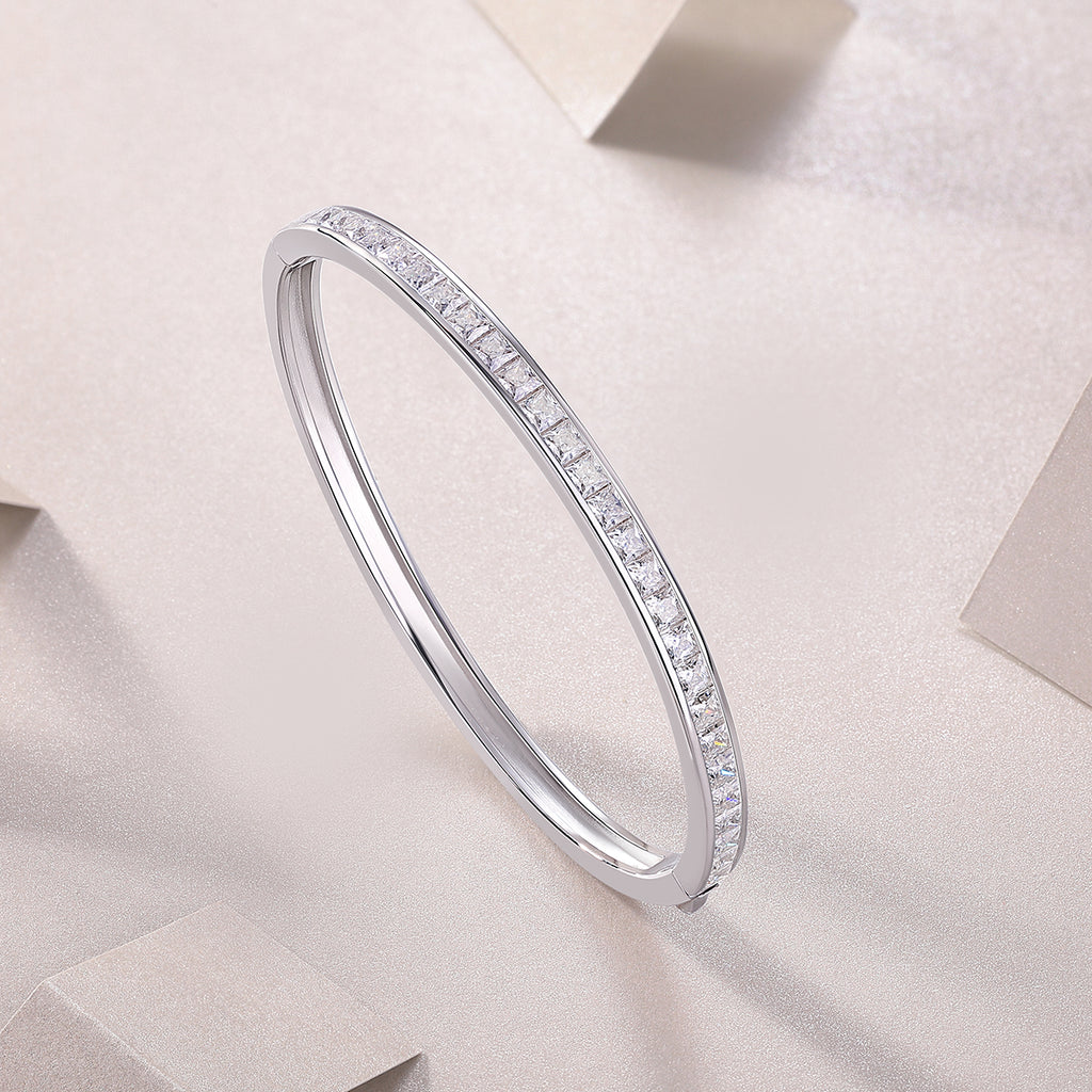 Bracelet Bangle Pavé Moissanite VVS – S925