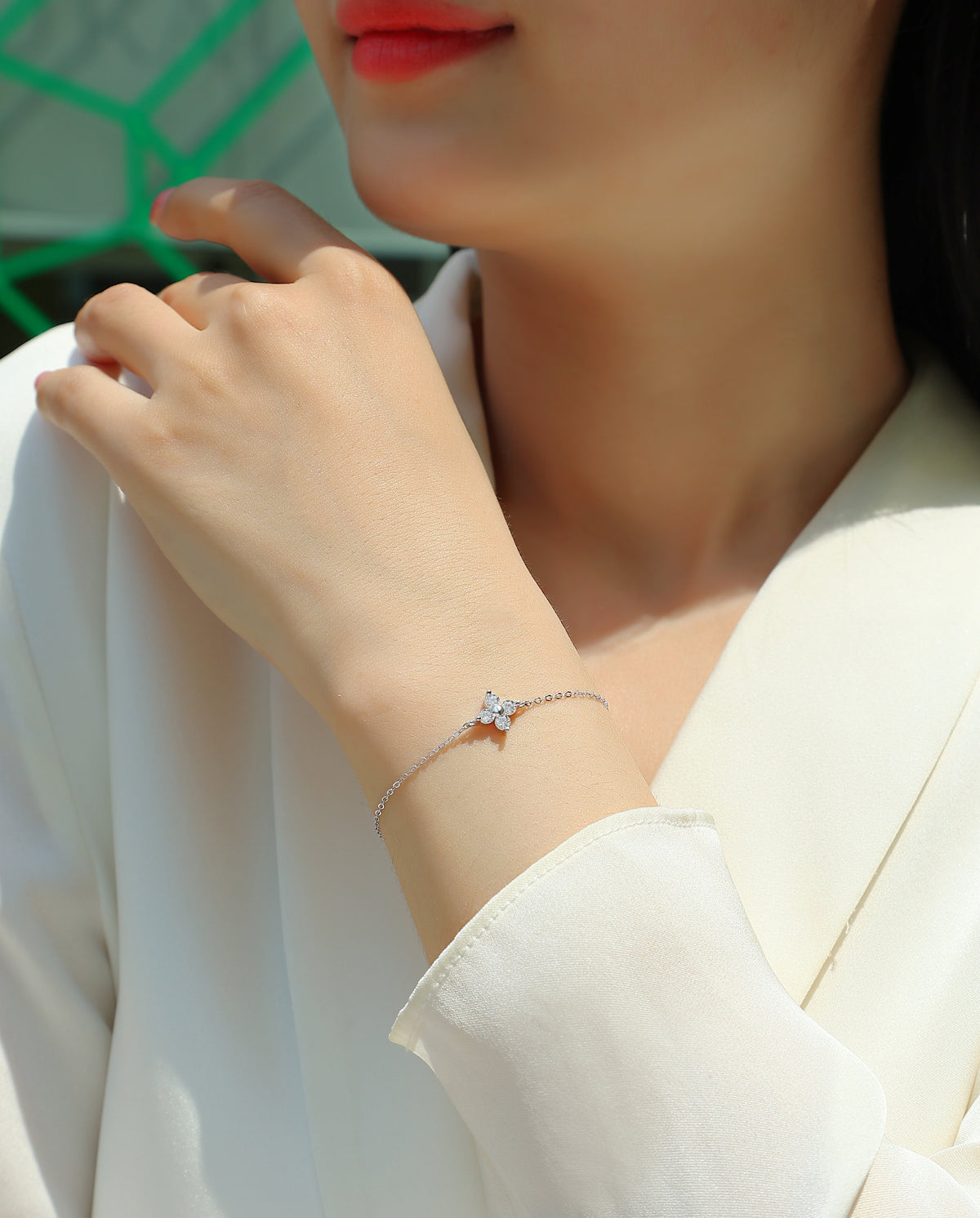 Bracelet Floral Moissanite VVS – S925