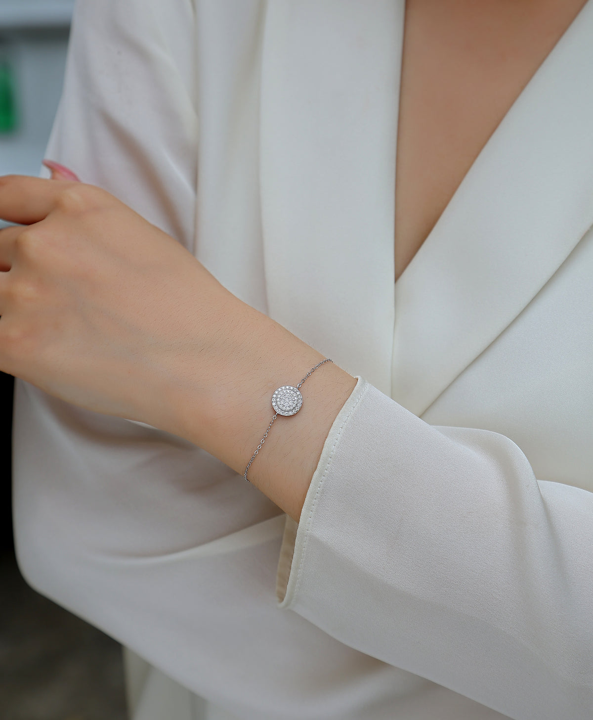 Bracelet Round Pavé Moissanite VVS – S925
