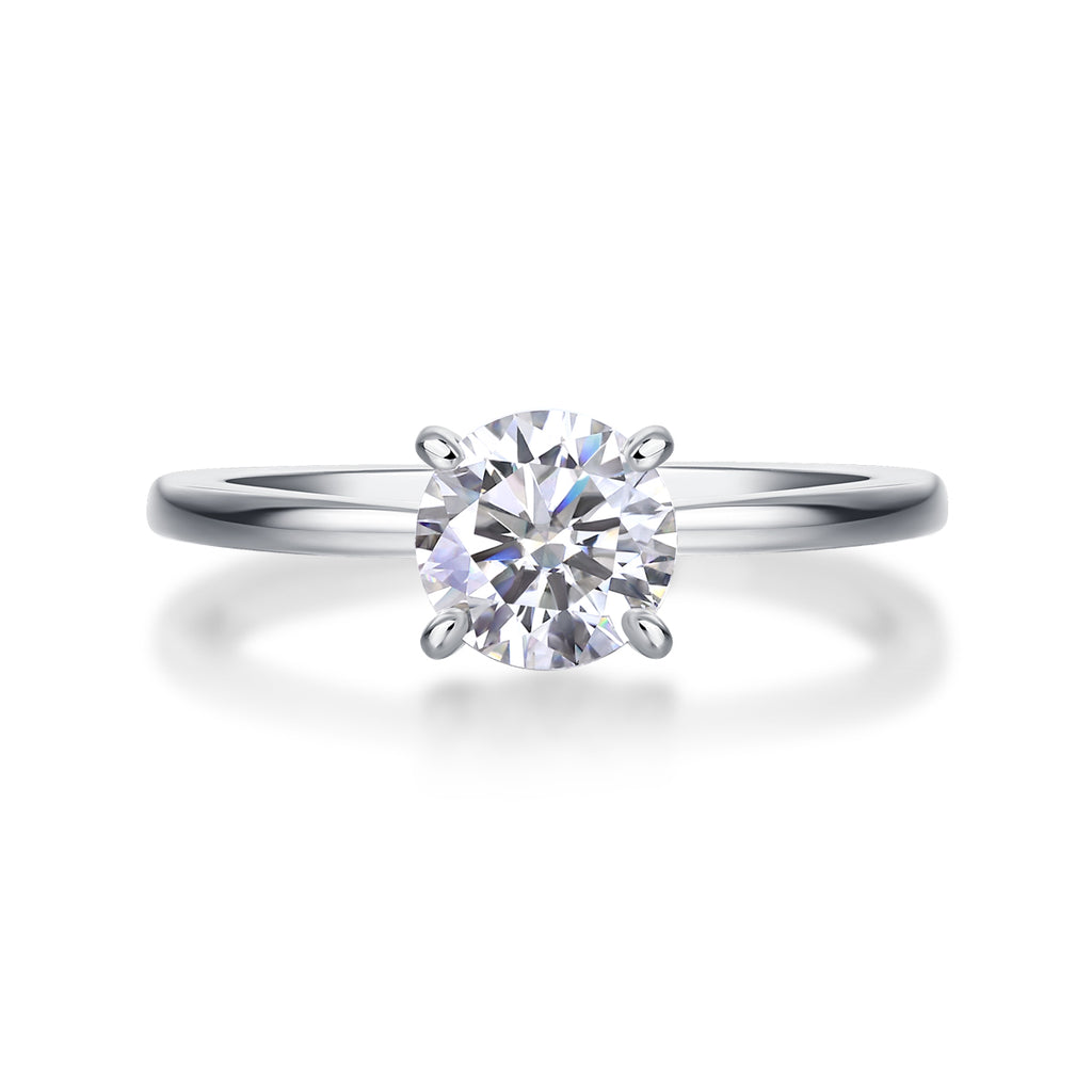 Ring Solitaire Round Moissanite VVS – S925