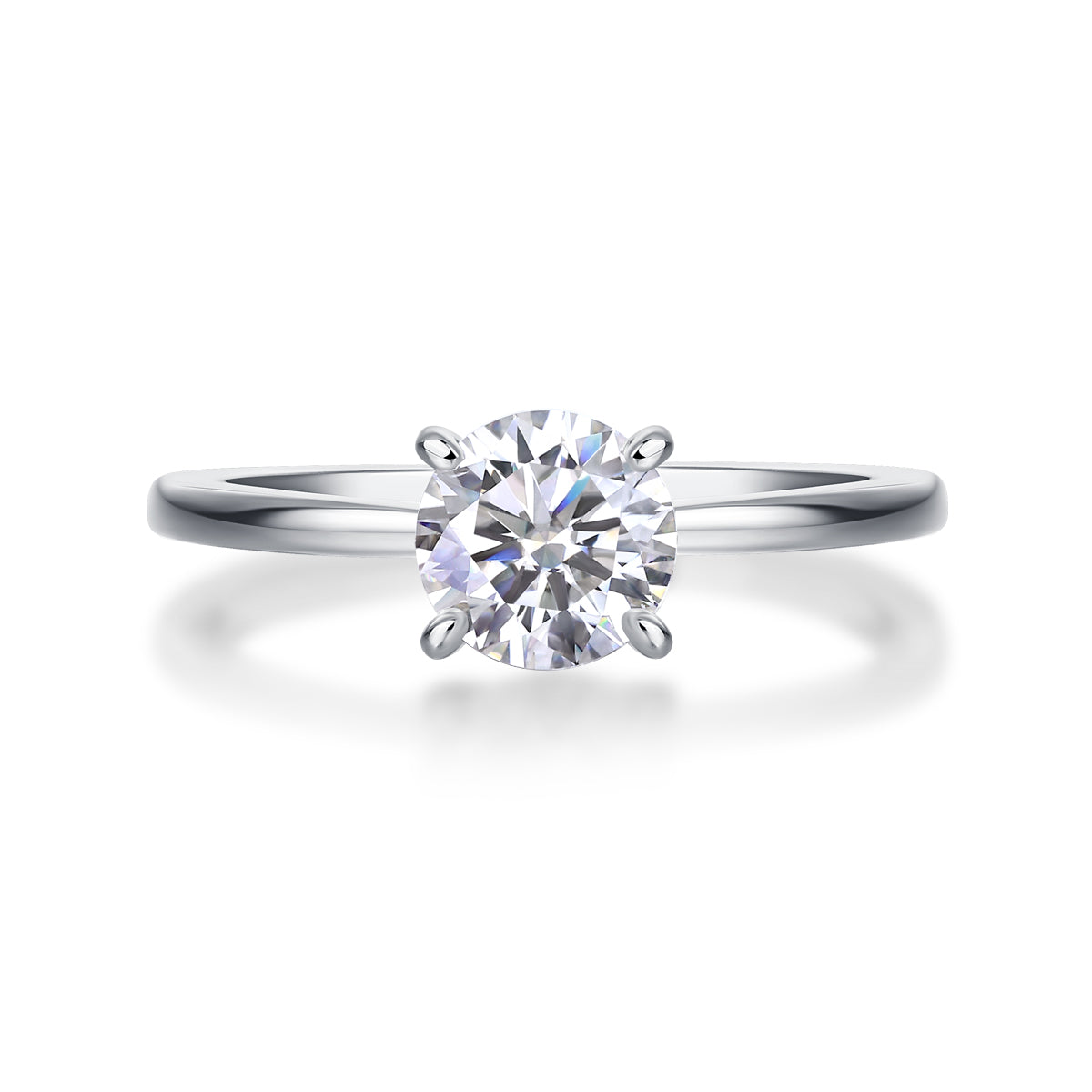 Ring Solitaire Round Moissanite VVS – S925