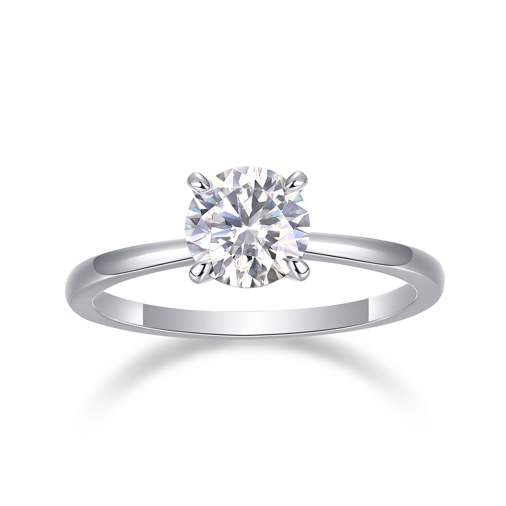 Ring Solitaire Round Moissanite VVS – S925