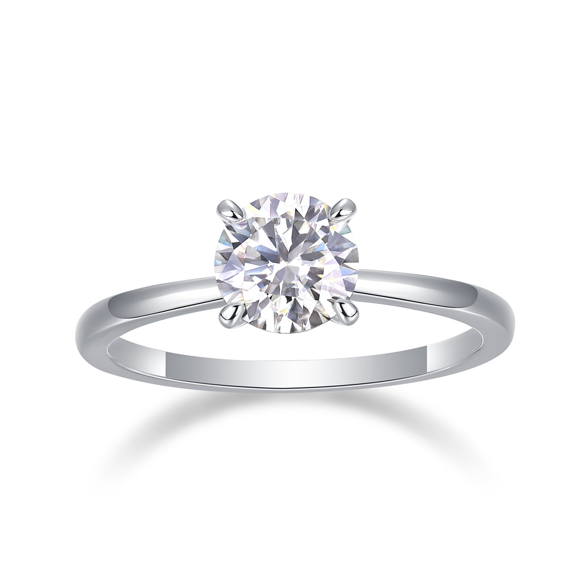 Ring Solitaire Round Moissanite VVS – S925