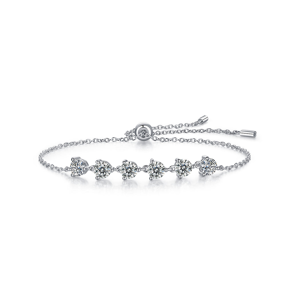 Bracelet Adjustable Floral Moissanite VVS – S925