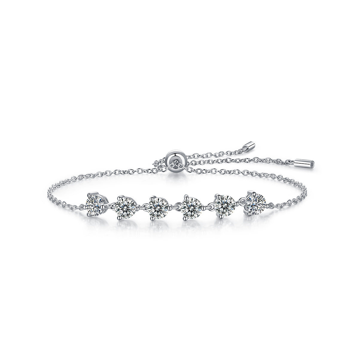 Bracelet Adjustable Floral Moissanite VVS – S925