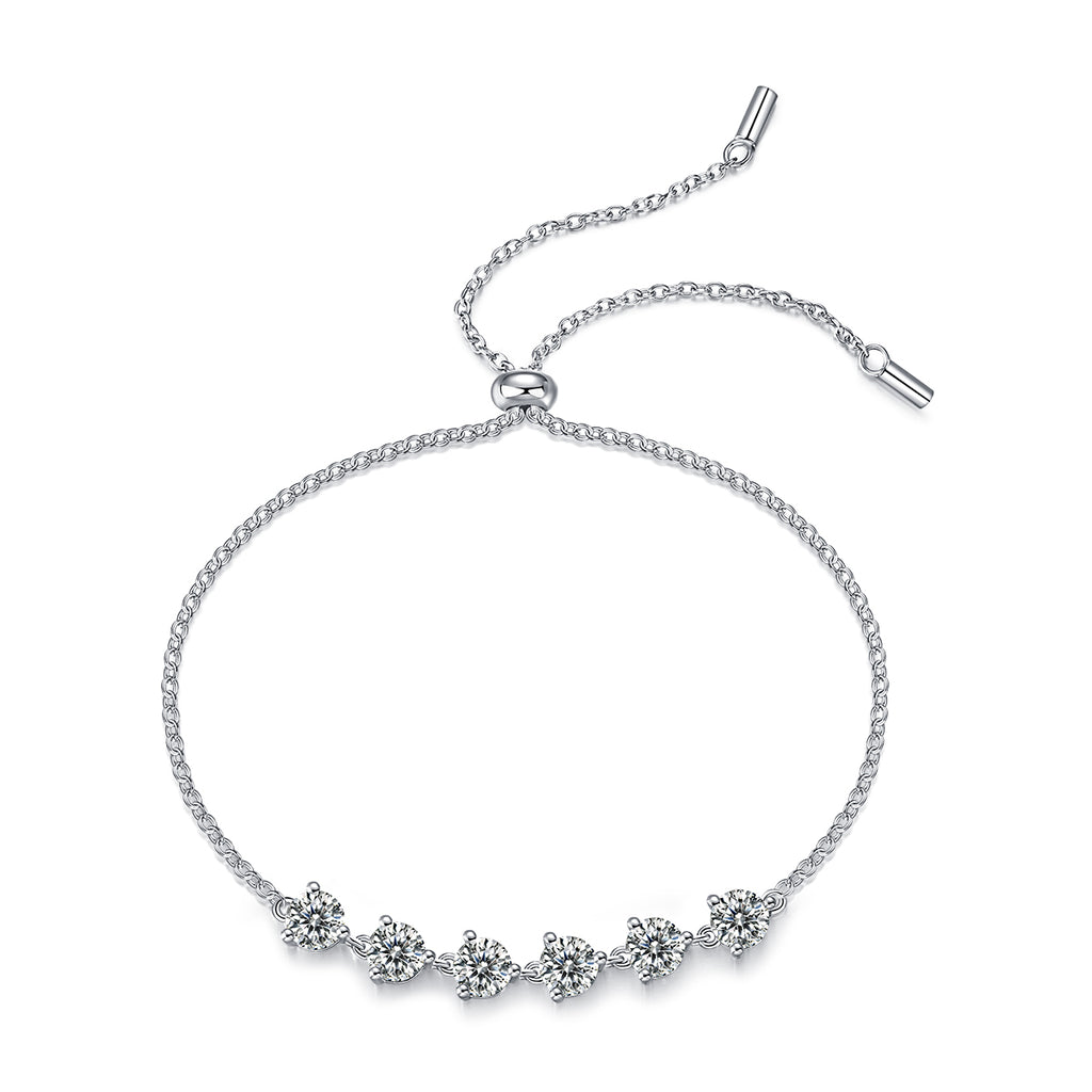 Bracelet Adjustable Floral Moissanite VVS – S925