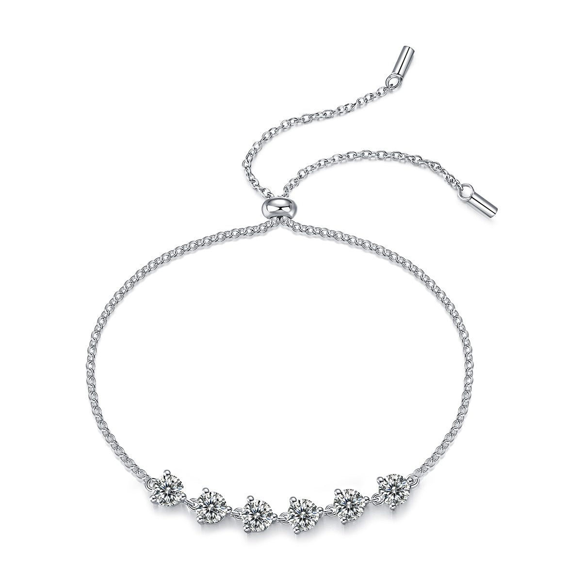 Bracelet Adjustable Floral Moissanite VVS – S925