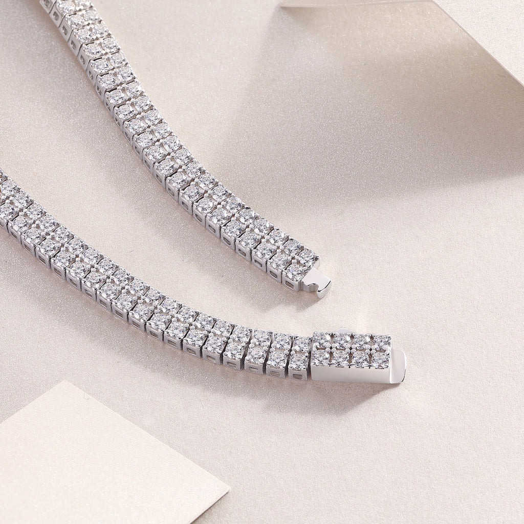 Bracelet Tennis Double Row Moissanite VVS – S925
