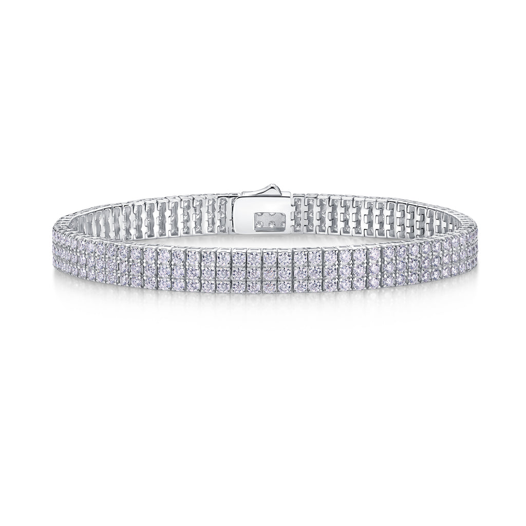 Bracelet Tennis Triple Row Moissanite VVS – S925