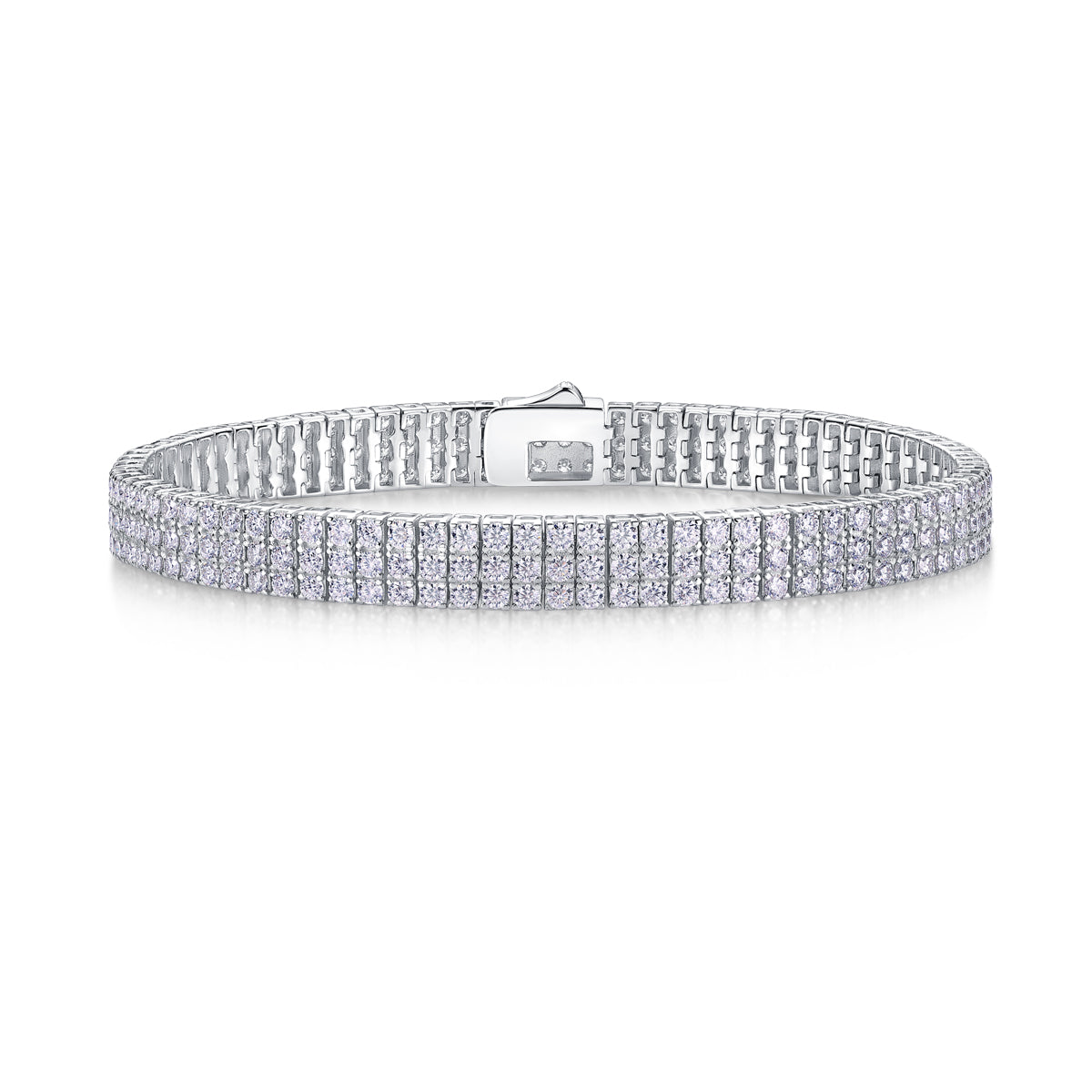 Bracelet Tennis Triple Row Moissanite VVS – S925