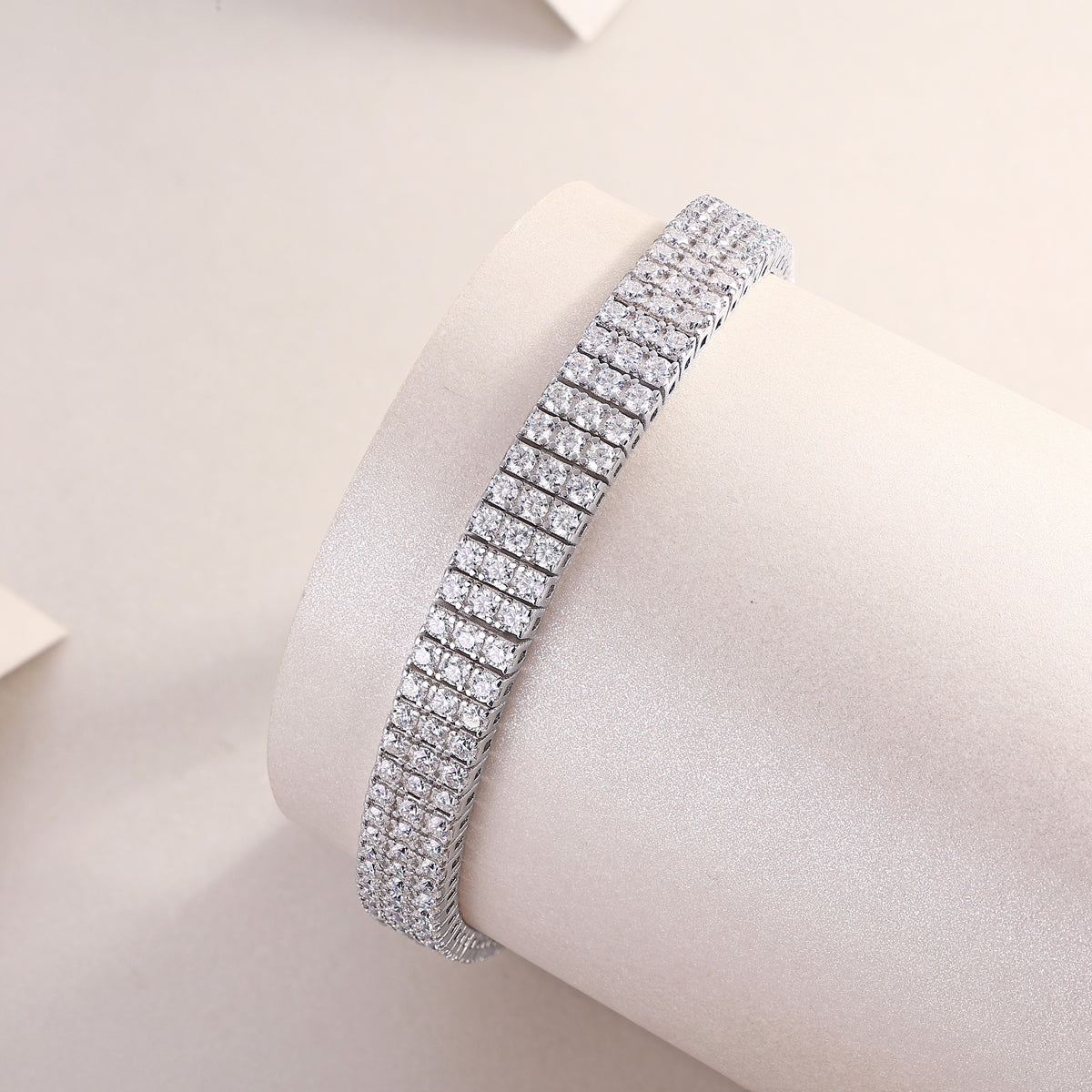 Bracelet Tennis Triple Row Moissanite VVS – S925