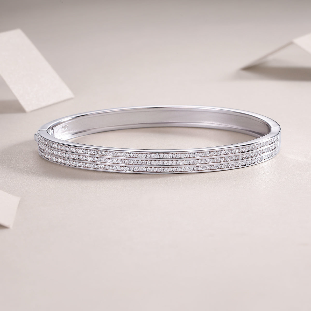 Bracelet Triple Row Pavé Moissanite VVS – S925