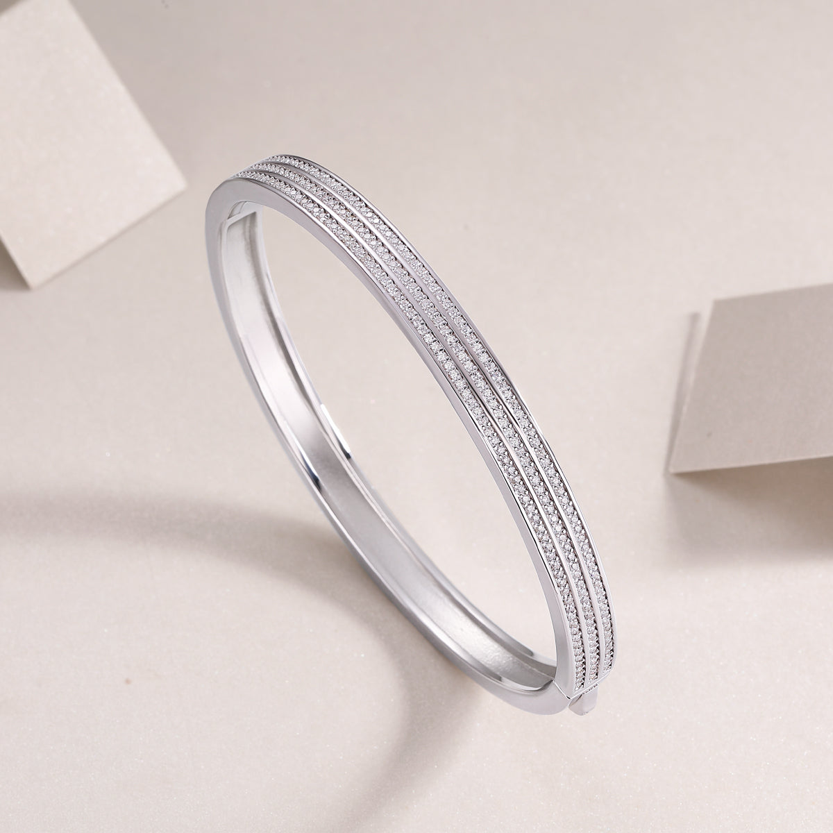 Bracelet Triple Row Pavé Moissanite VVS – S925