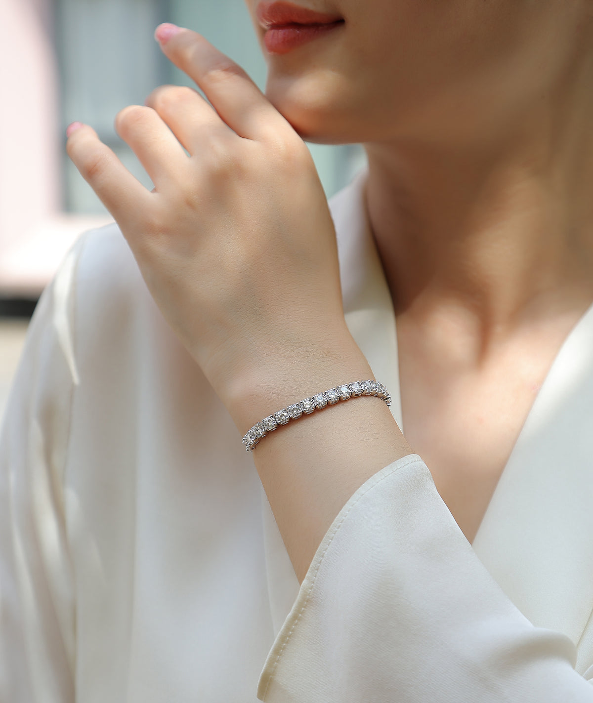 Bracelet Adjustable Tennis Moissanite VVS – S925