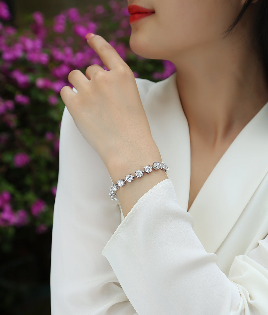Bracelet Tennis Round Moissanite VVS – S925