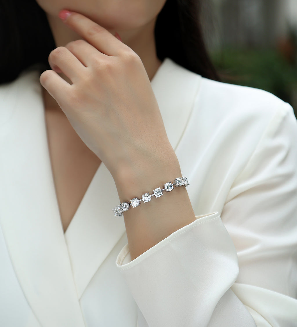 Bracelet Tennis Round Moissanite VVS – S925