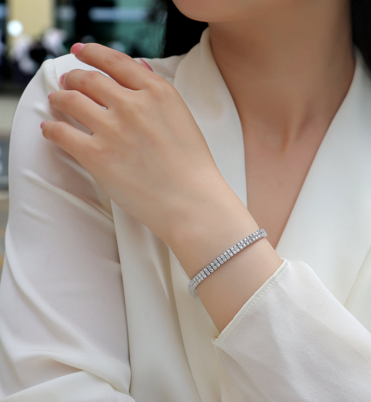 Bracelet Tennis Double Row Moissanite VVS – S925