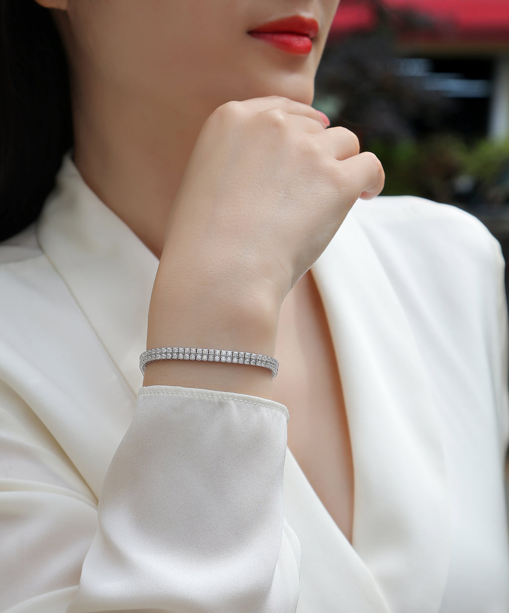 Bracelet Tennis Double Row Moissanite VVS – S925