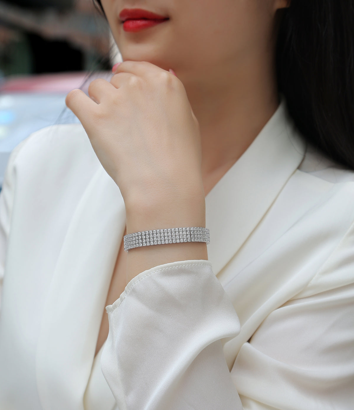 Bracelet Tennis Five Row Moissanite VVS – S925