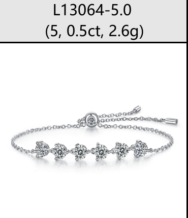Bracelet Adjustable Floral Moissanite VVS – S925