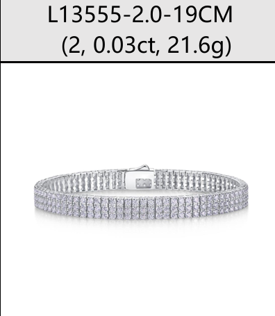 Bracelet Tennis Triple Row Moissanite VVS – S925