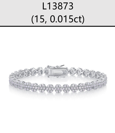 Bracelet Tennis Cluster Moissanite VVS – S925