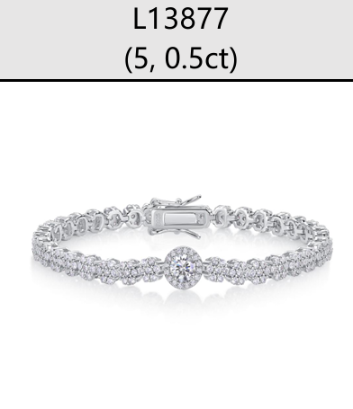 Bracelet Tennis Solitaire Halo Moissanite VVS – S925