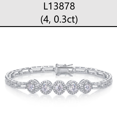 Bracelet Tennis Five Halo Moissanite VVS – S925