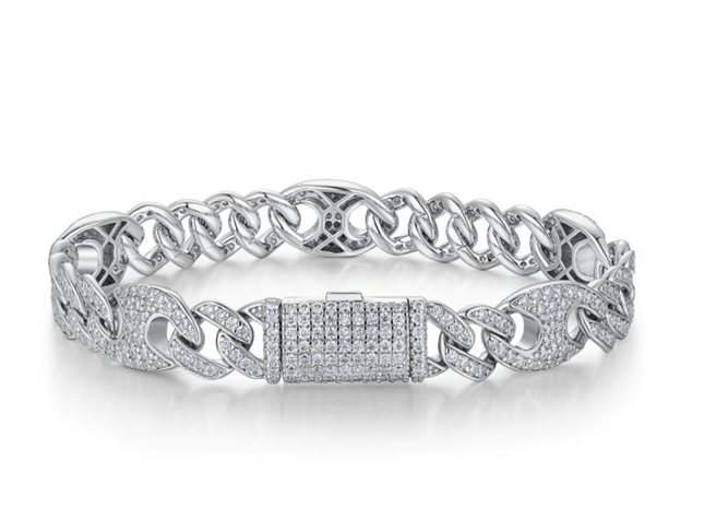 Infinity Link Iced Bracelet Moissanite VVS – S925