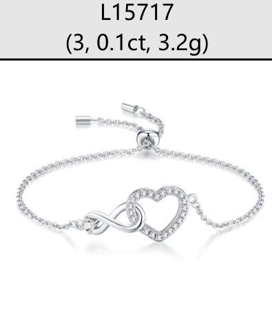 Bracelet Infinity Heart Moissanite VVS – S925