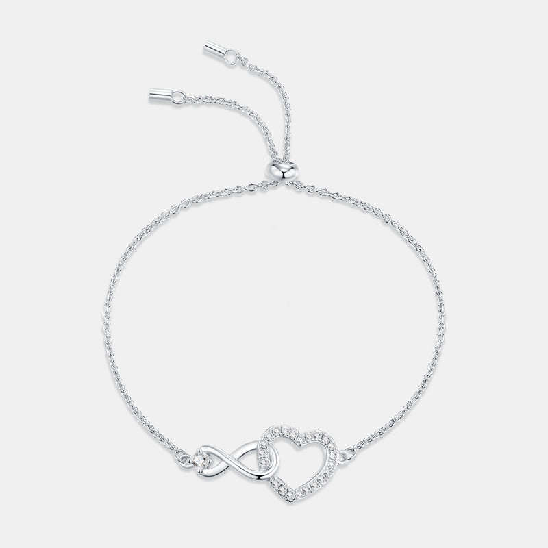 Bracelet Infinity Heart Moissanite VVS – S925