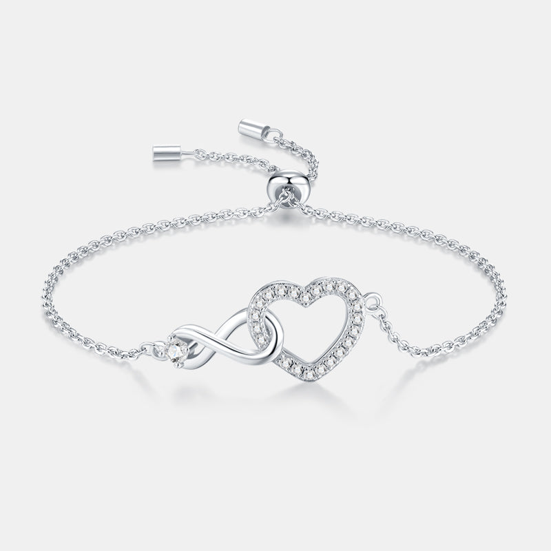 Bracelet Infinity Heart Moissanite VVS – S925