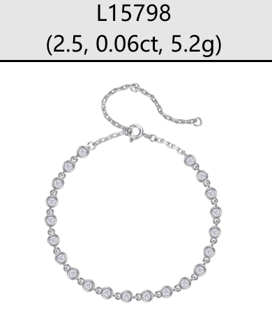Bracelet Adjustable Bezel Tennis Moissanite VVS – S925