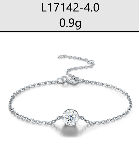 Bracelet Solitaire Bezel Moissanite VVS – S925
