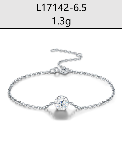 Bracelet Solitaire Bezel Moissanite VVS – S925