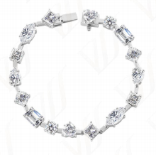 Bracelet Alternance Géométrique Moissanite VVS – S925
