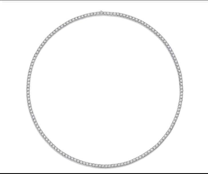 Tennis Necklace Round Moissanite VVS – S925